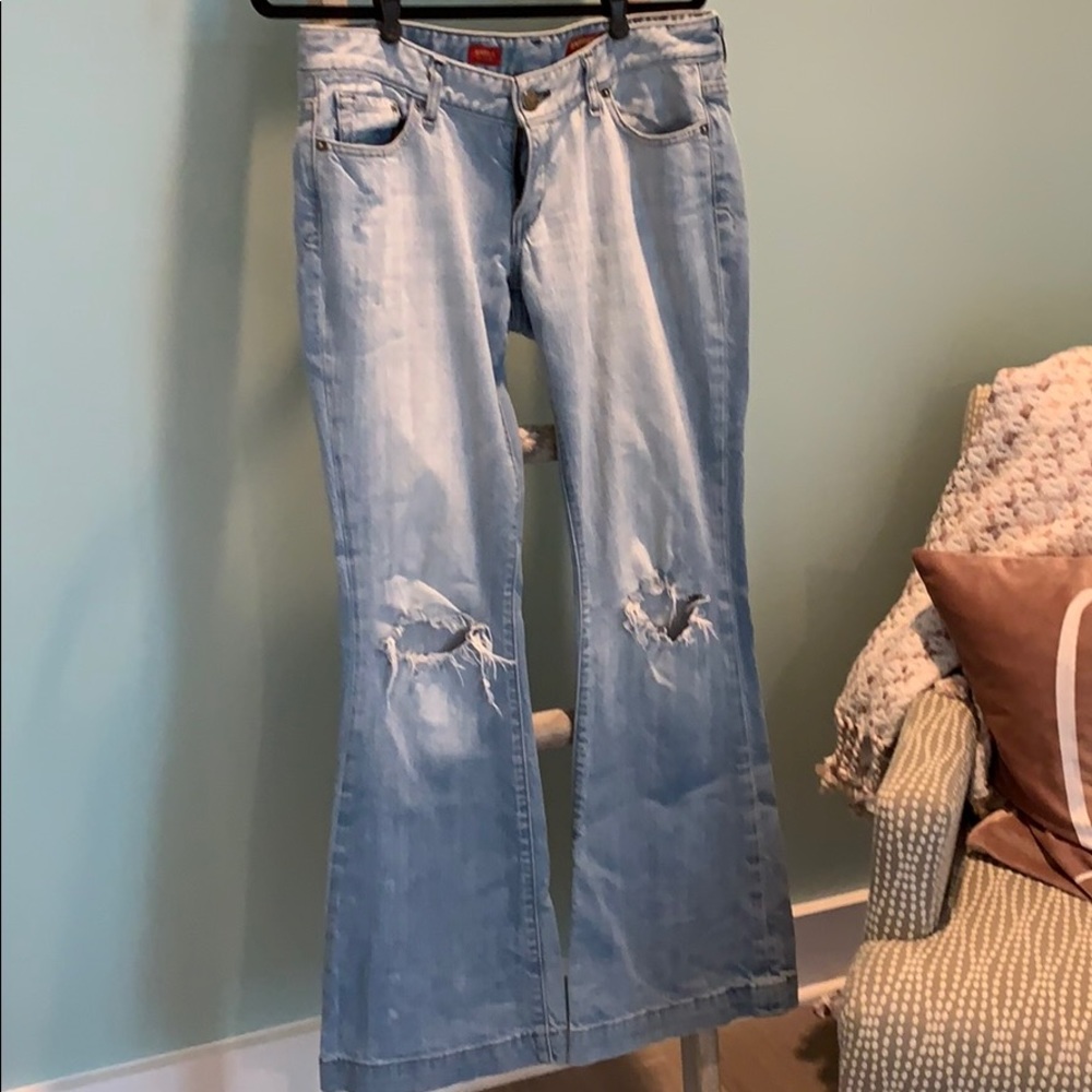 Express Flare leg distressed jeans